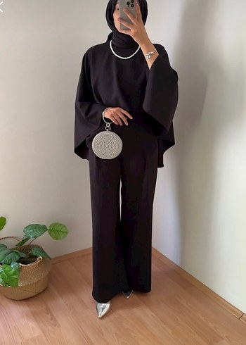 Siyah Uzun Kollu Minimalist Kadın Takım