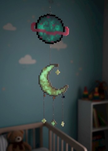 Hama Boncuk Bebek Duvar Süsü - Karanlıkta Parlar - Görsel 2