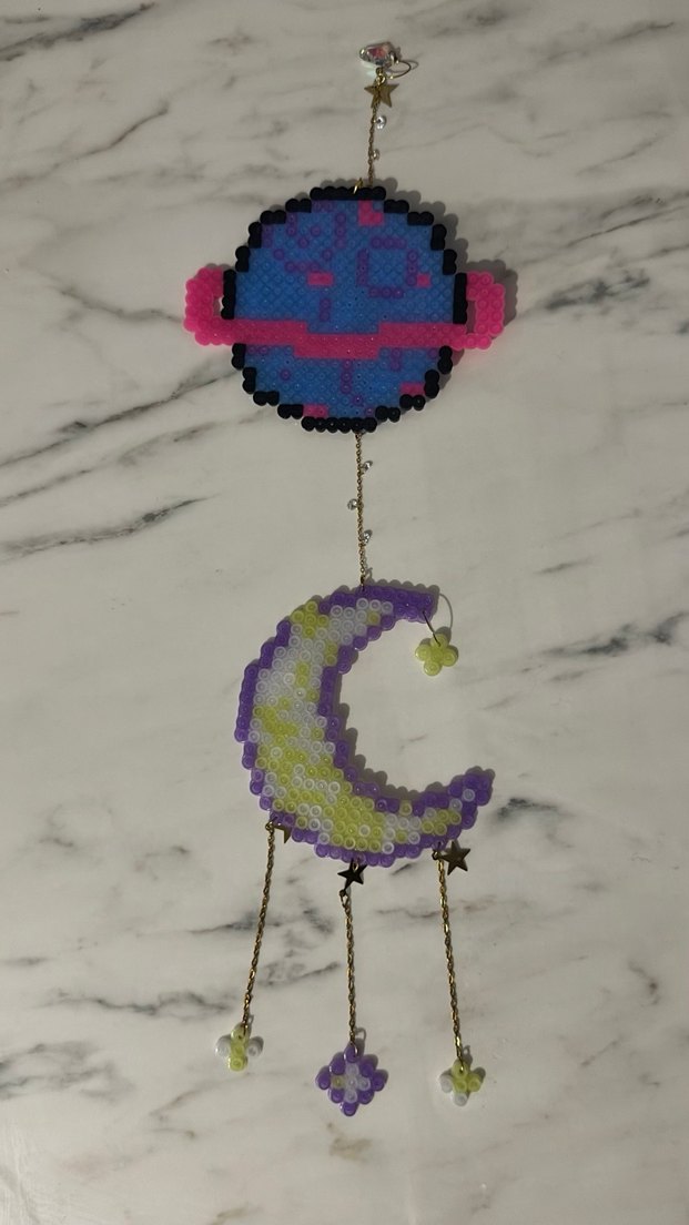 Hama Boncuk Bebek Duvar Süsü - Karanlıkta Parlar - Görsel 3