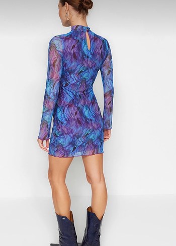 Tül astarlı elbise - Görsel 4