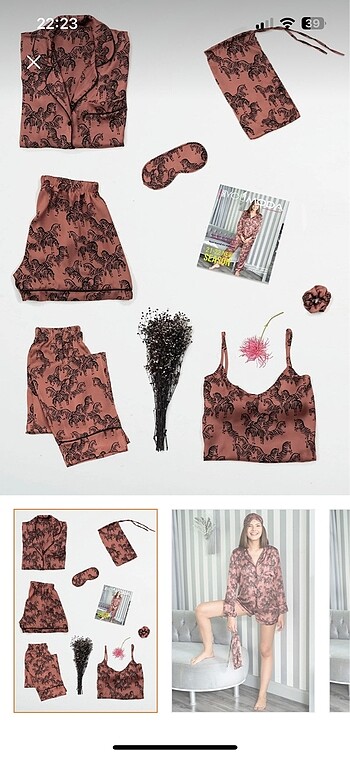 Saten pijama takımı nişan bohça