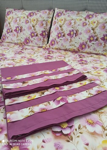 Pastel Mor Çiçek Desenli Nevresim Takımı - Görsel 3