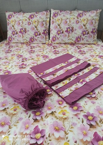 Pastel Mor Çiçek Desenli Nevresim Takımı - Görsel 2