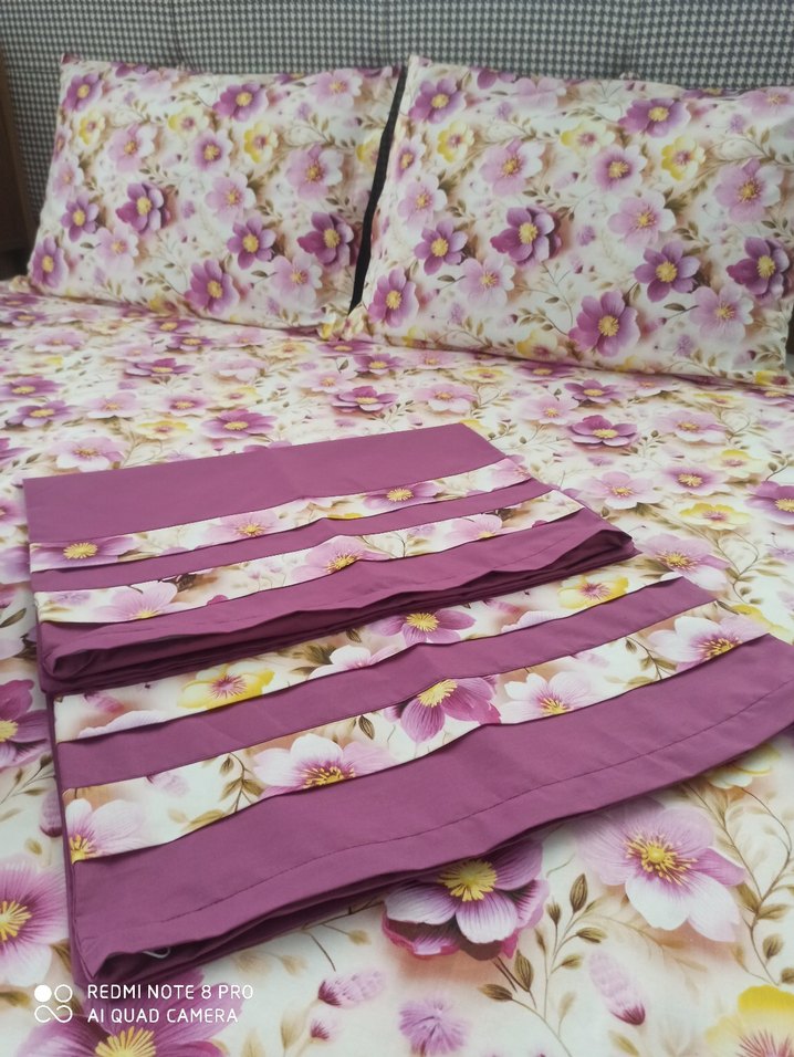 Pastel Mor Çiçek Desenli Nevresim Takımı - Görsel 3