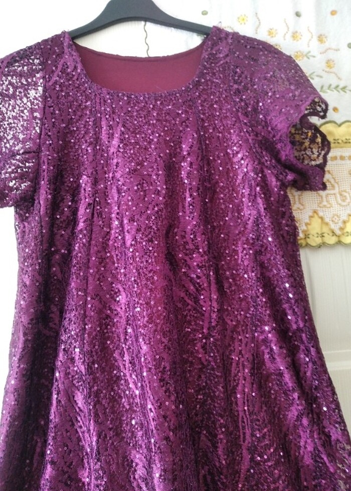 Mor kısa abiye - Görsel 3