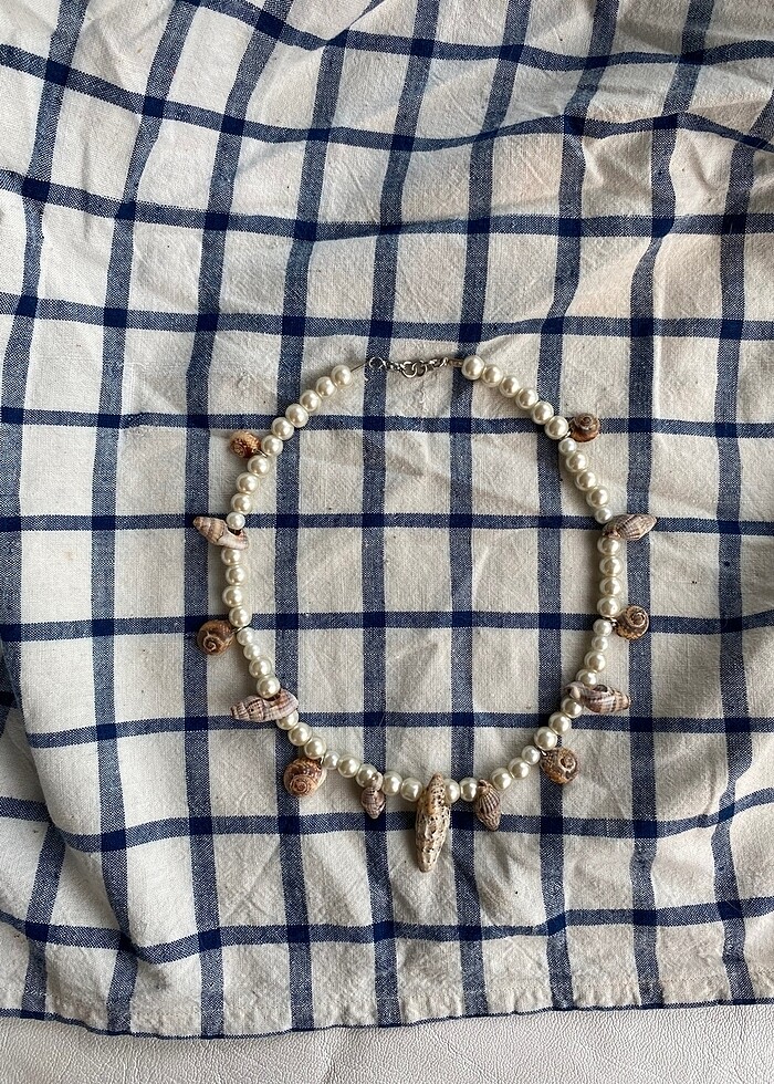 Deniz kabuklu incili Yaz kolyesi - Görsel 2