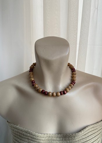 Bohem Tarz Bej Boncuklu Midi Kolye - Görsel 2