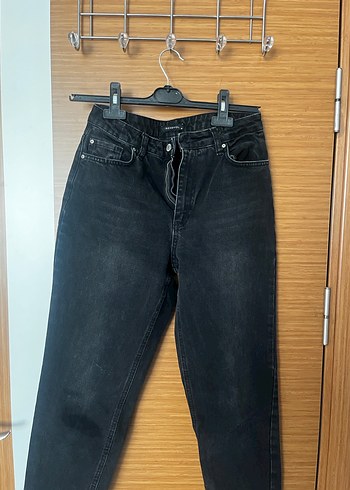 Kadın Siyah Bol Kesim Denim Pantolon