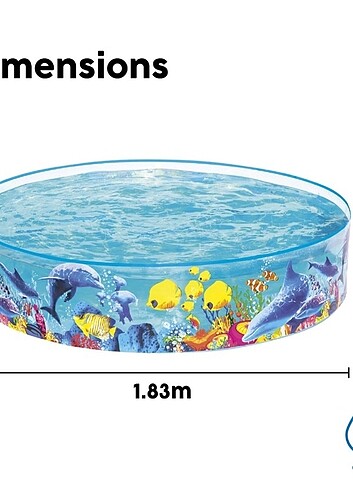 Esnek pvc havuz 1.83 çapında  - Görsel 3