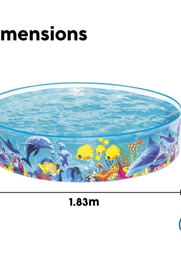 Esnek pvc havuz 1.83 çapında  - Görsel 3