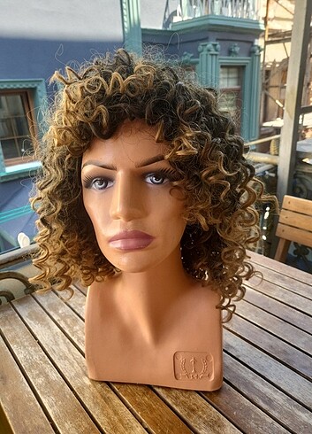 Afro kivircik insan saçi dokusunda peruk - Görsel 8