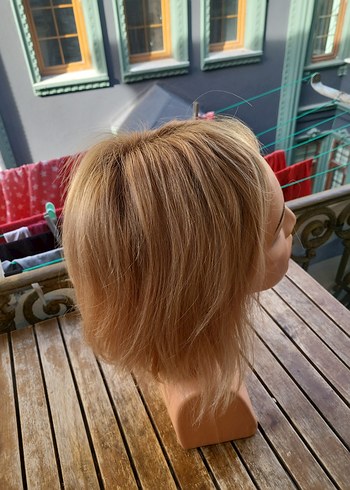 Platin peruk marka 100% gerçek saç tül medikal peruk - Görsel 4