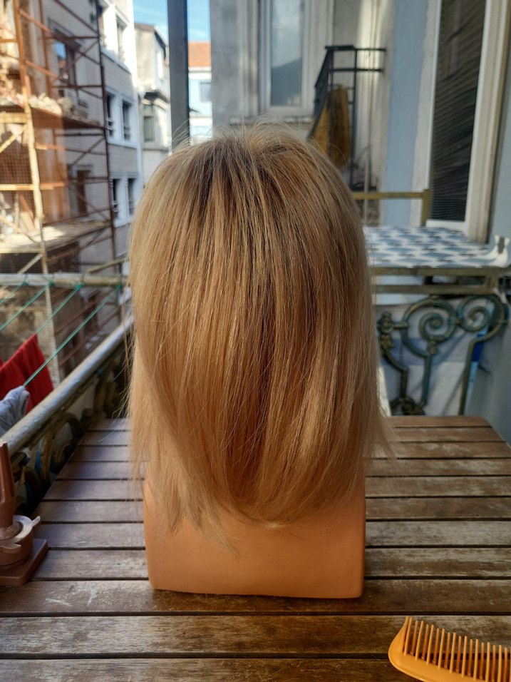 Platin peruk marka 100% gerçek saç tül medikal peruk - Görsel 2