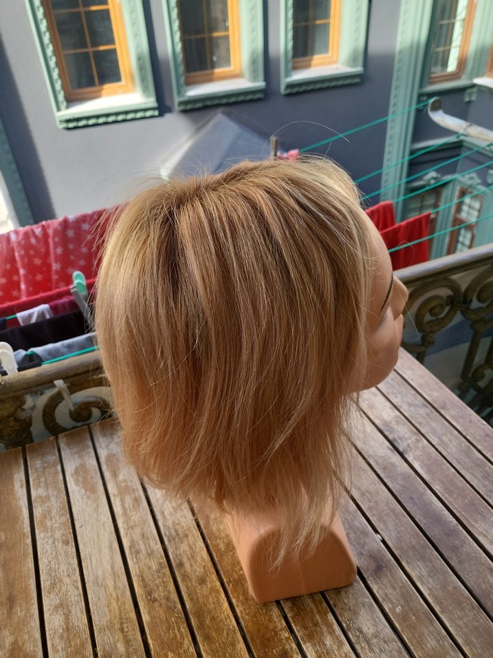 Platin peruk marka 100% gerçek saç tül medikal peruk - Görsel 4