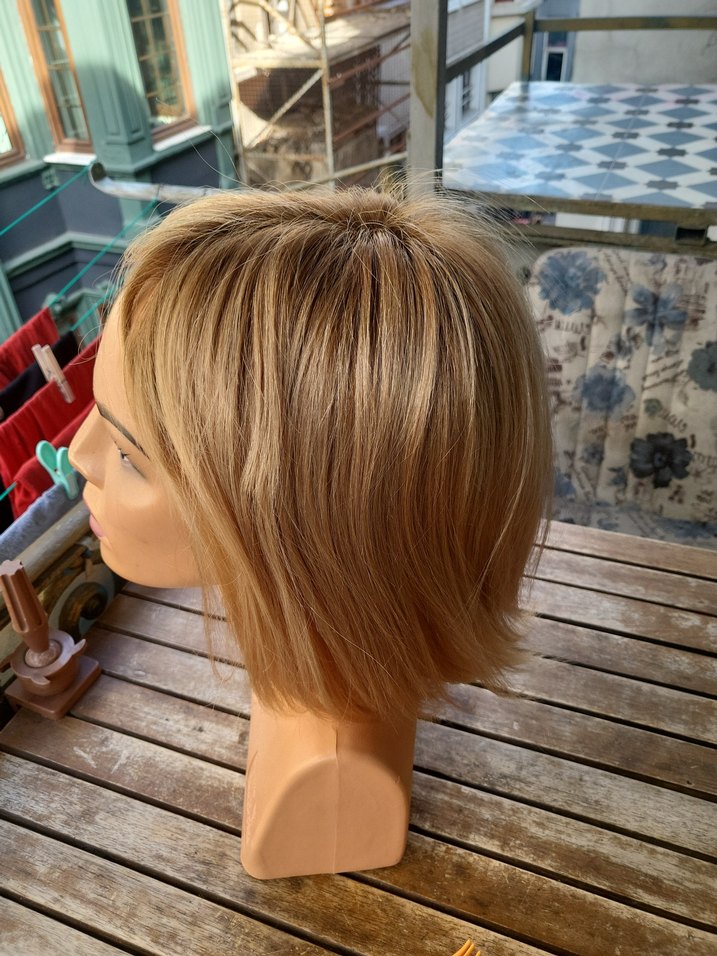 Platin peruk marka 100% gerçek saç tül medikal peruk - Görsel 5