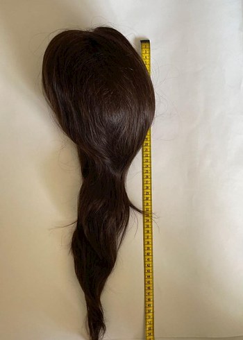 full cap Bayan uzun protez 100% gerçek saç perugu - Görsel 7