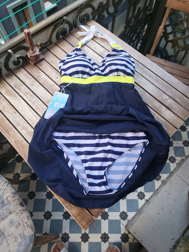Mavi Çizgili denizci etek Mayo L yazıyor ama S M icin uygun - Görsel 2
