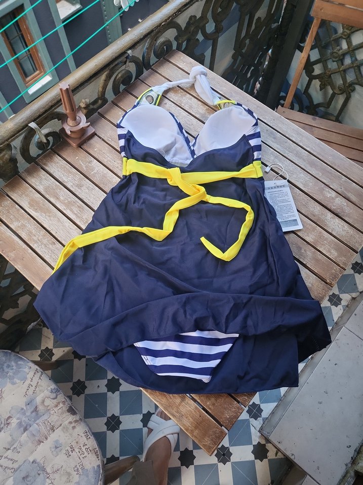 Mavi Çizgili denizci etek Mayo L yazıyor ama S M icin uygun - Görsel 4