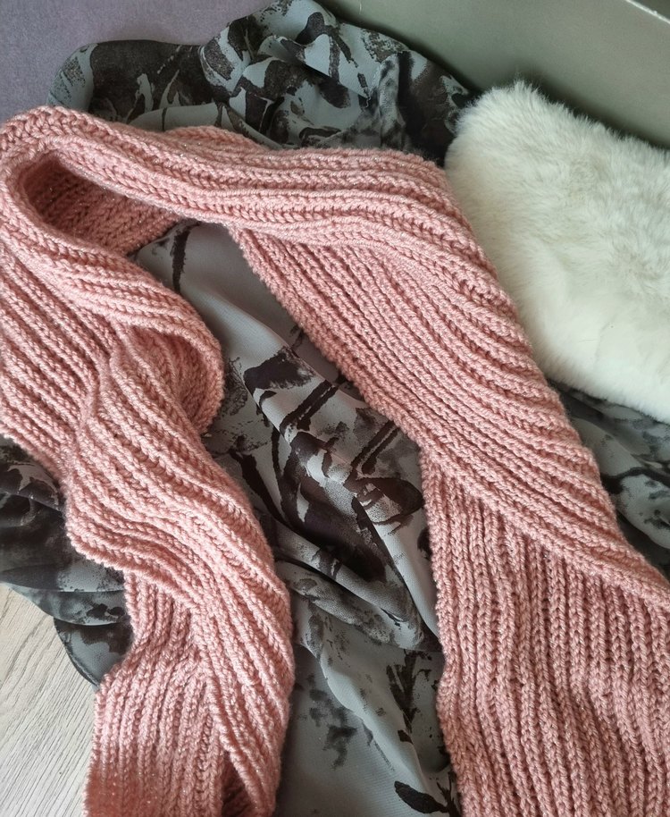 Simli Pembe Atkı Koton Pinterest - Görsel 2