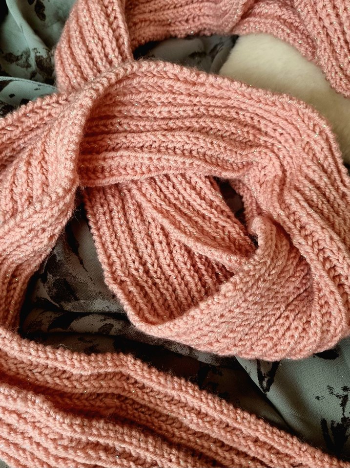 Simli Pembe Atkı Koton Pinterest - Görsel 3