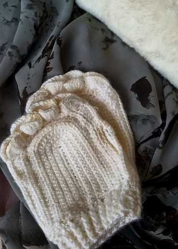 Beyaz Kedi Patili Örgü Eldiven Lolita Pinterest Y2K - Görsel 3