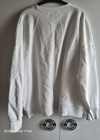 Beyaz Baskılı Kadın Sweatshirt - Görsel 4