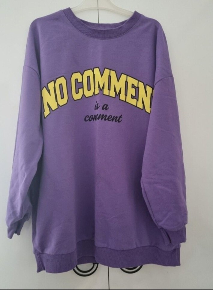 Mor Baskılı Kadın Sweatshirt - Görsel 2