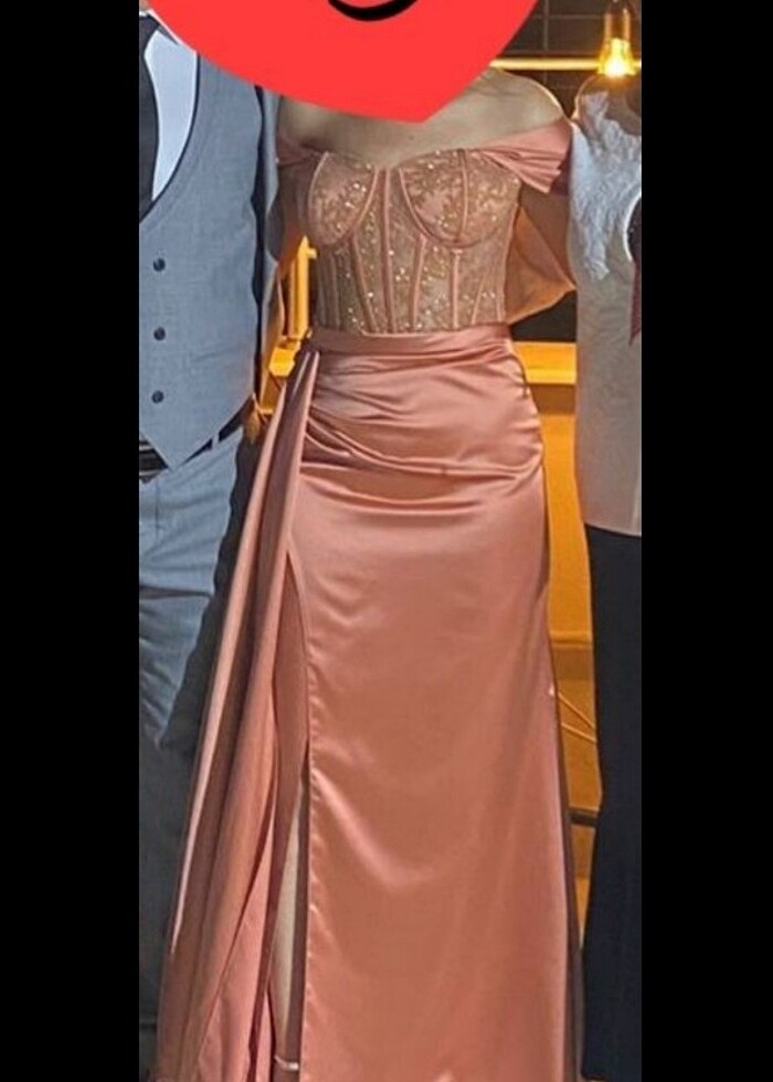 Kayık kol abiye - Görsel 3