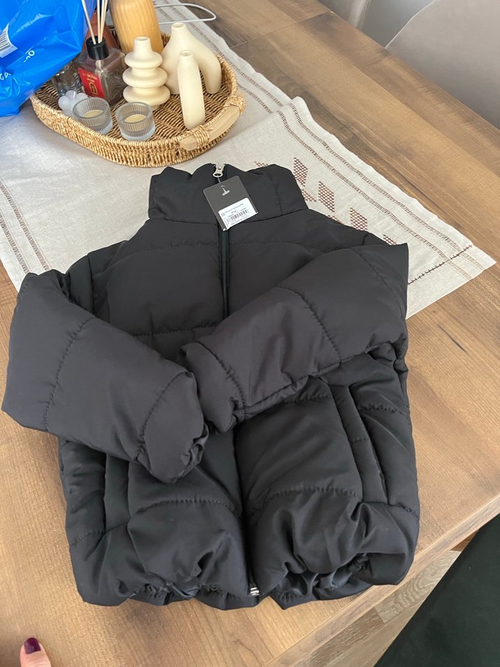 Gri çocuk Midi Kışlık Fermuarlı Mont - Görsel 2