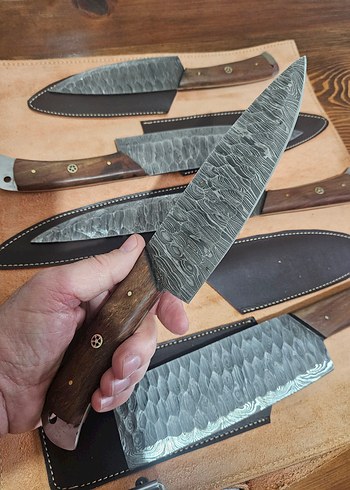 DAMASCUS (ŞAM ÇELİĞİ) ŞEF SETİ - Görsel 5