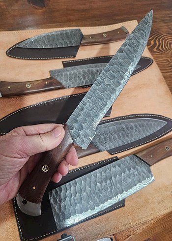 DAMASCUS (ŞAM ÇELİĞİ) ŞEF SETİ - Görsel 6