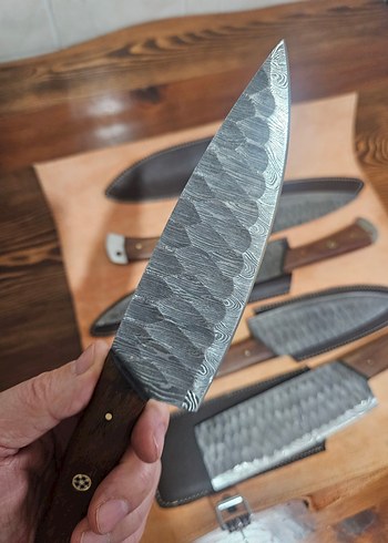 DAMASCUS (ŞAM ÇELİĞİ) ŞEF SETİ - Görsel 9