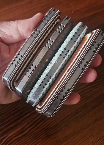 Kahverengi Saplı Katlanır Bıçak Seti - Görsel 10