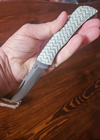 Kahverengi Saplı Katlanır Bıçak Seti - Görsel 5