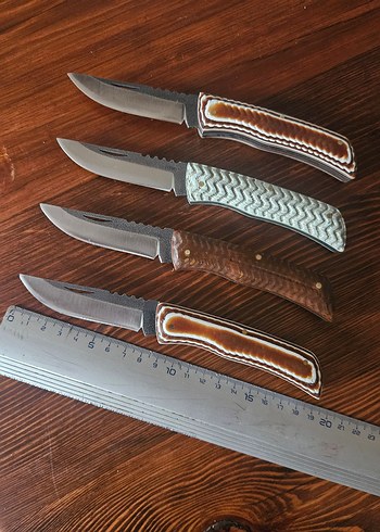 Kahverengi Saplı Katlanır Bıçak Seti - Görsel 8