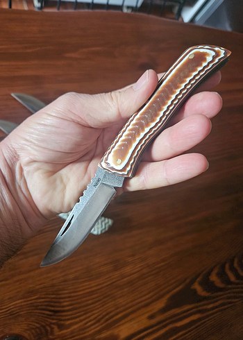 Kahverengi Saplı Katlanır Bıçak Seti - Görsel 4