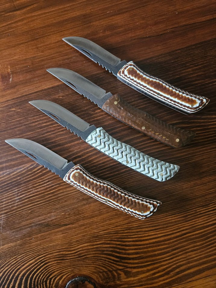 Kahverengi Saplı Katlanır Bıçak Seti - Görsel 2