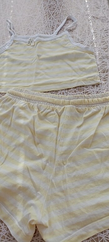 Kız kroplu şort takımı - Görsel 4