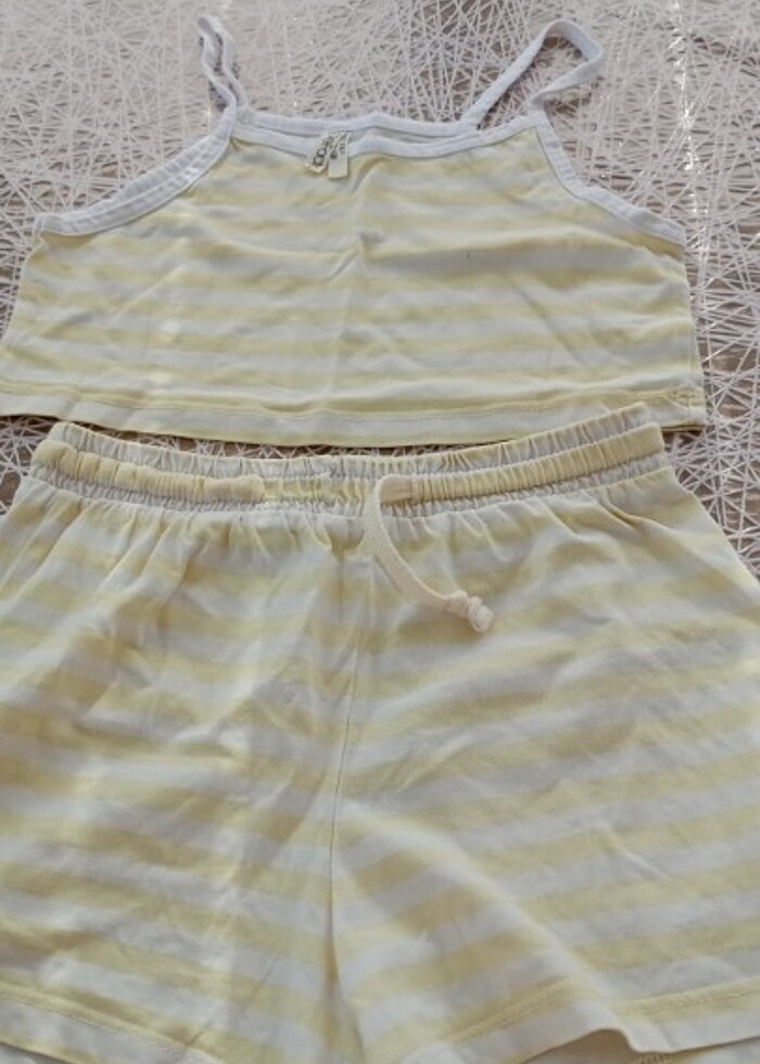 Kız kroplu şort takımı - Görsel 3