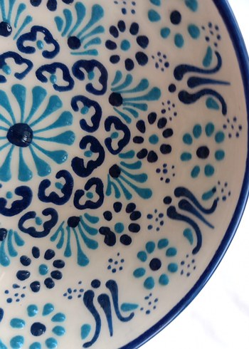 Desenli Yeşil Seramik Tabak - Görsel 6