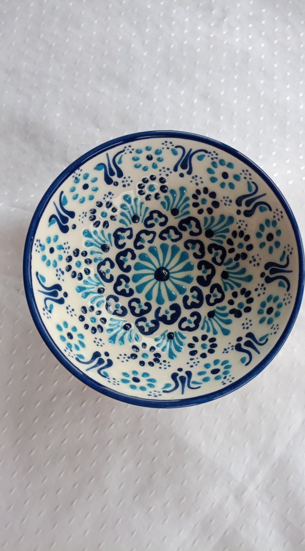 Desenli Yeşil Seramik Tabak - Görsel 4