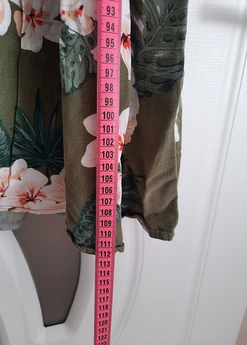 Çiçek Desenli Haki Uzun Bohem Elbise - Görsel 6