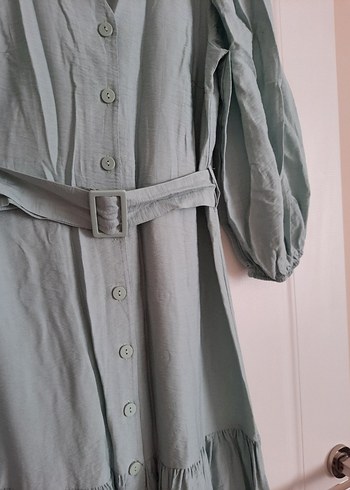 Düğmeli Uzun Elbise - Görsel 5