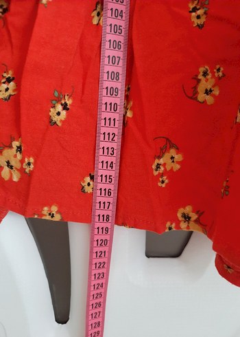 Kırmızı Volanlı Uzun Elbise - Görsel 5