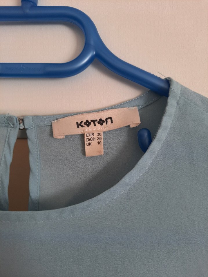 Mavi Piliseli Uzun Kollu Kadın Bluz - Görsel 2