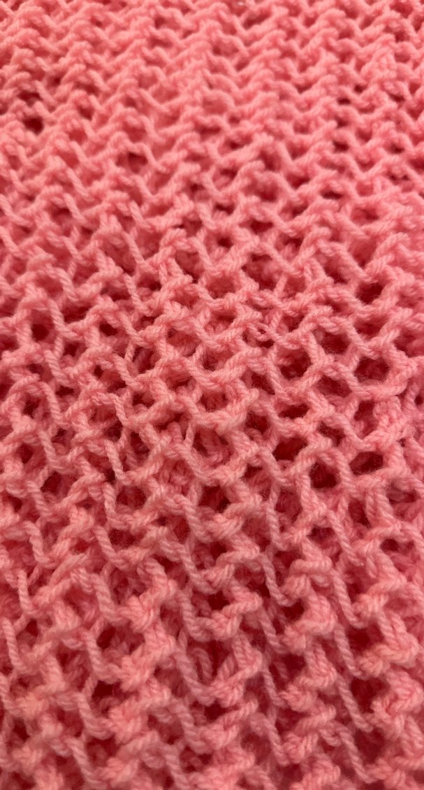 Pembe ve Beyaz Örgü Kadın Şal - Görsel 4