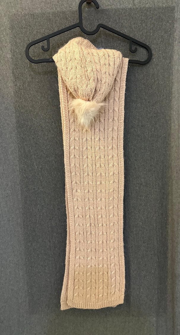 Bej Örgü Çocuk Bere ve Atkı Takımı - Görsel 2