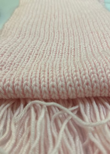 Bordo Bere ve Pembe Örgü Atkı Seti - Görsel 5