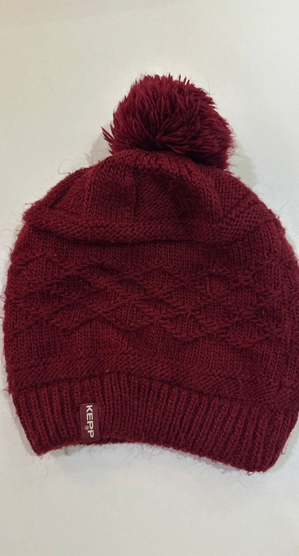 Bordo Bere ve Pembe Örgü Atkı Seti - Görsel 4