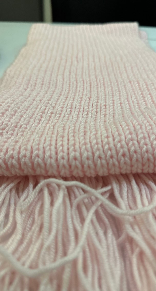 Bordo Bere ve Pembe Örgü Atkı Seti - Görsel 5